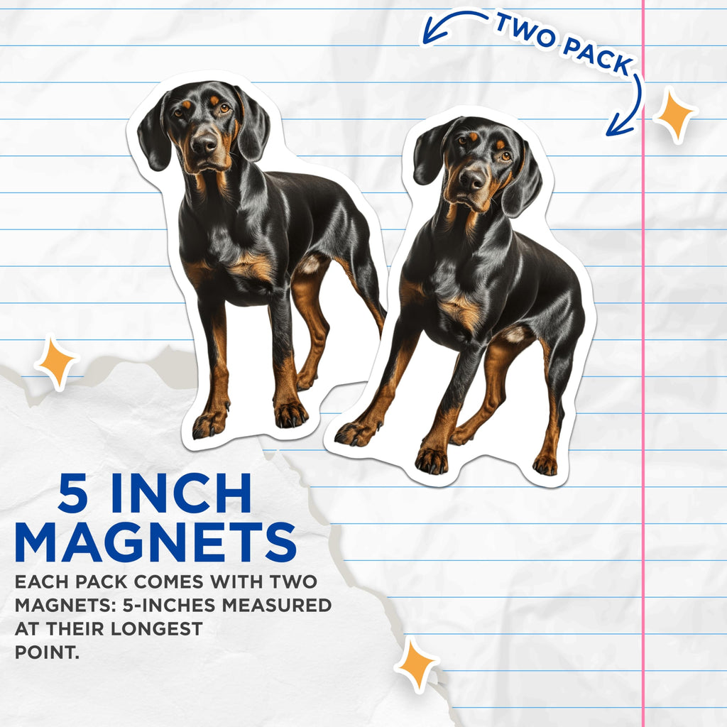 (2 Pack) Doberman Pinscher Magnets - Black Tan Dog Decor - Pet Lover Refrigerator Magnets - 5 Inches On Longest Side - Thick Durable Magnet - Made in USA - MAG27677
