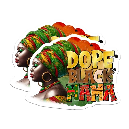 (2 Pack) Dope Black Mama Magnets - Inspirational Black Women - Empowerment Decor - 5" On Longest Side - for Cars, Fridges, Toolboxes - Made in USA - MAG7