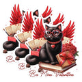 (3 Pack) Valentine Cat Decals - Heart Glasses - Winged Cat Lover - 3 Inches On Longest Side - Easy Peel & Apply - Made in USA - 3MCS1440