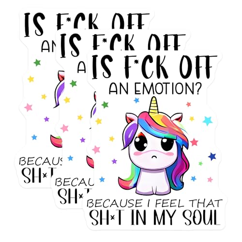 (3 Pack) Funny Unicorn Decals - Sarcastic Saying - Offensive Laptop Decals - 3 Inches On Longest Side - Easy Peel & Apply - Made in USA - 3MCS6559