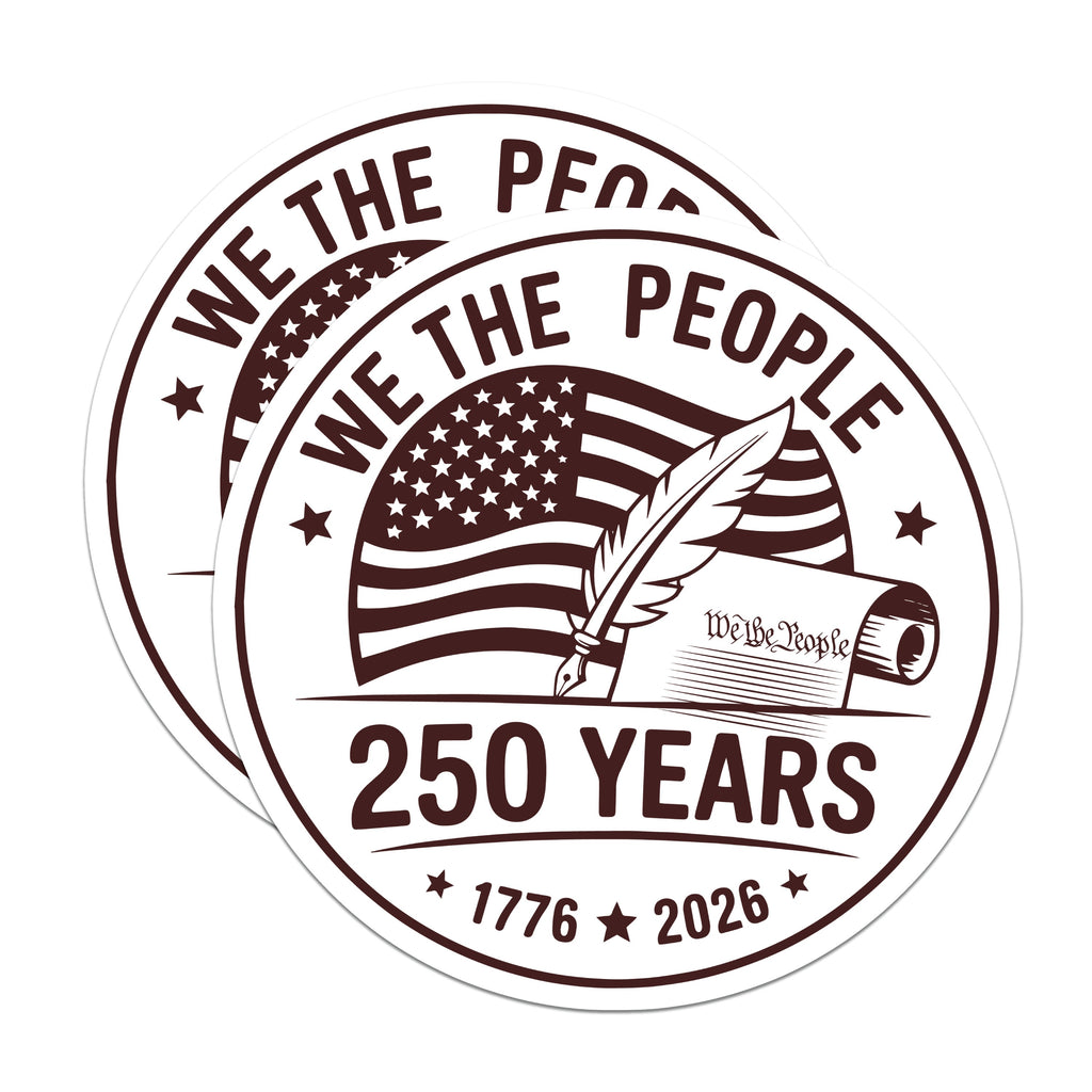 (2 Pack) We The People Magnets - 250 Years Constitution - American History Art - 5 Inches On Longest Side - Thick Durable Magnet - Made in USA - MAG37050