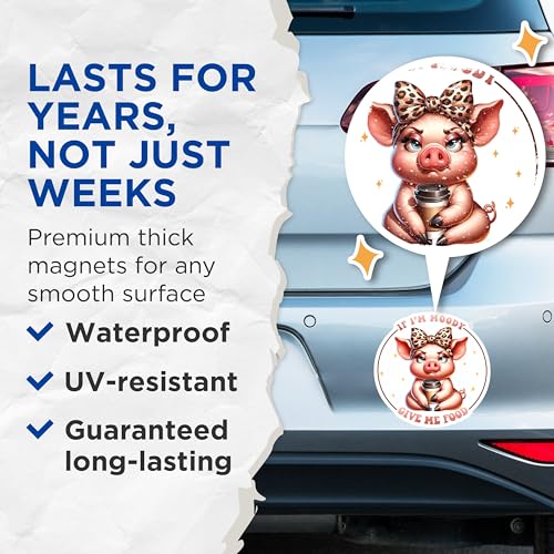 (2 Pack) If I'm Moody Give Me Food Magnets - 5" On Longest Side - for Cars, Fridges, Toolboxes - Made in USA - MAG7941