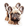 (2 Pack) French Bulldog Magnets - Cute Frenchie Dog Art - Pet Lover Home Decor - 5 Inches On Longest Side - Thick Durable Magnet - Made in USA - MAG27462