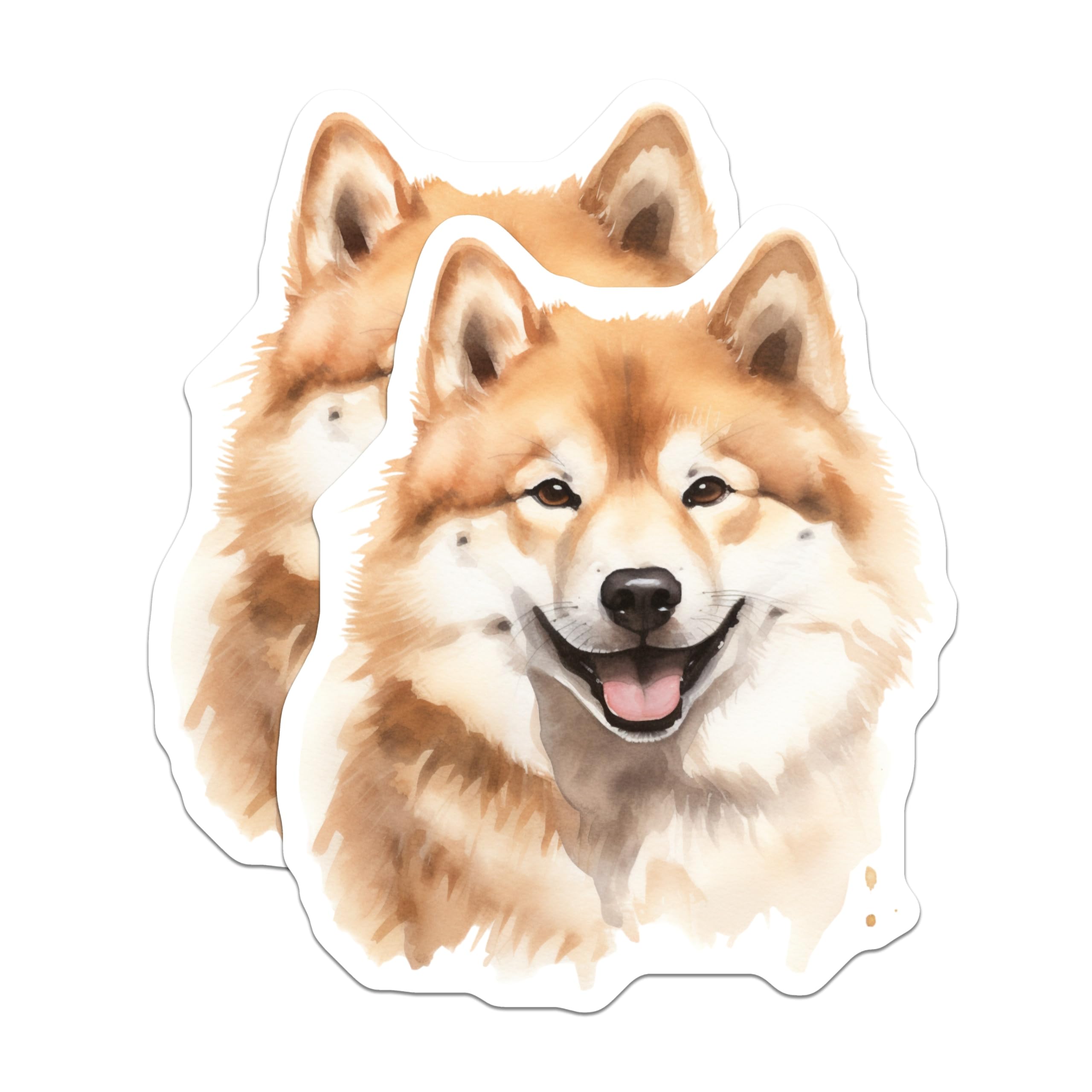 (2 Pack) Shiba Inu Dog Magnets - Watercolor Pet Art - Happy Dog Lover Decor - 5 Inches On Longest Side - Thick Durable Magnet - Made in USA - MAG26167