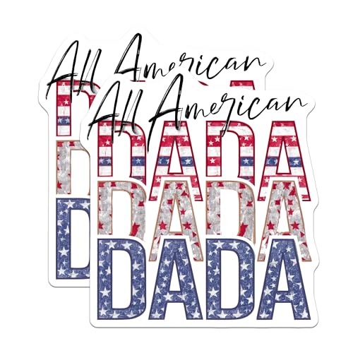 (2 Pack) All American DADA Magnets Magnets - Patriotic USA Dad Decor - 5" On Longest Side - Made in USA - Sticks to Refrigerators & Metal Surfaces - MAG8497