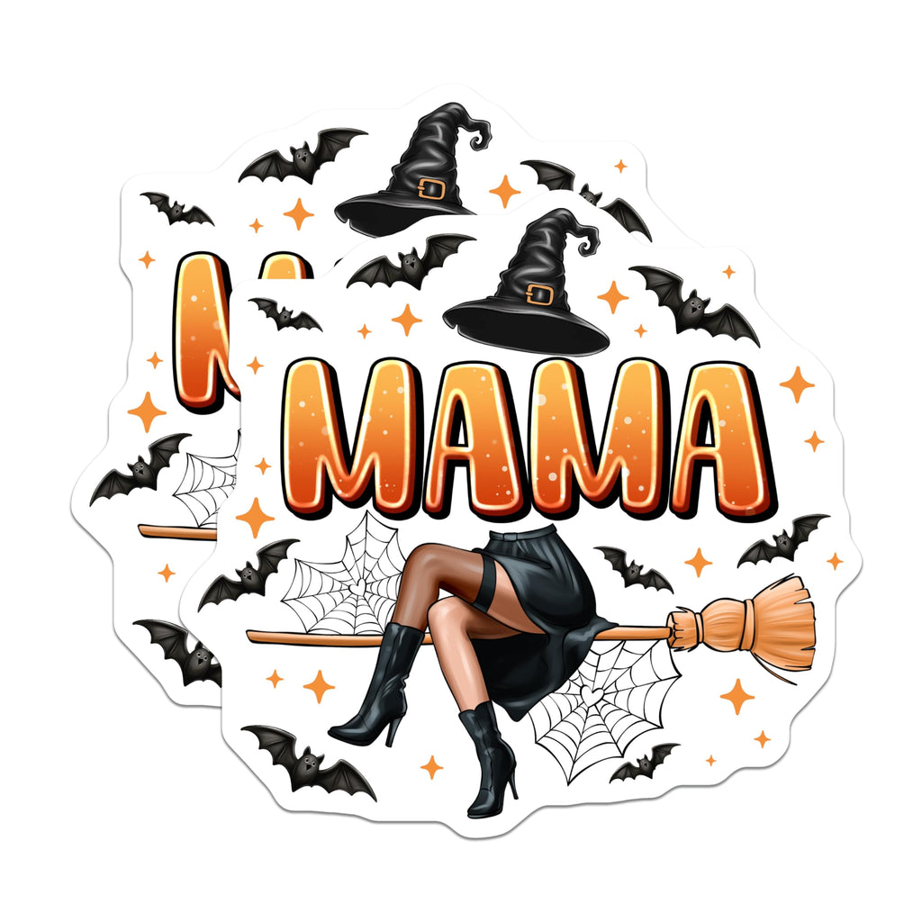(2 Pack) Witch Mama Magnets - Halloween Refrigerator Decor - Sassy Spooky Mom Kitchen Accessories - 5 Inches On Longest Side - Thick Durable Magnet - Made in USA - MAG29927