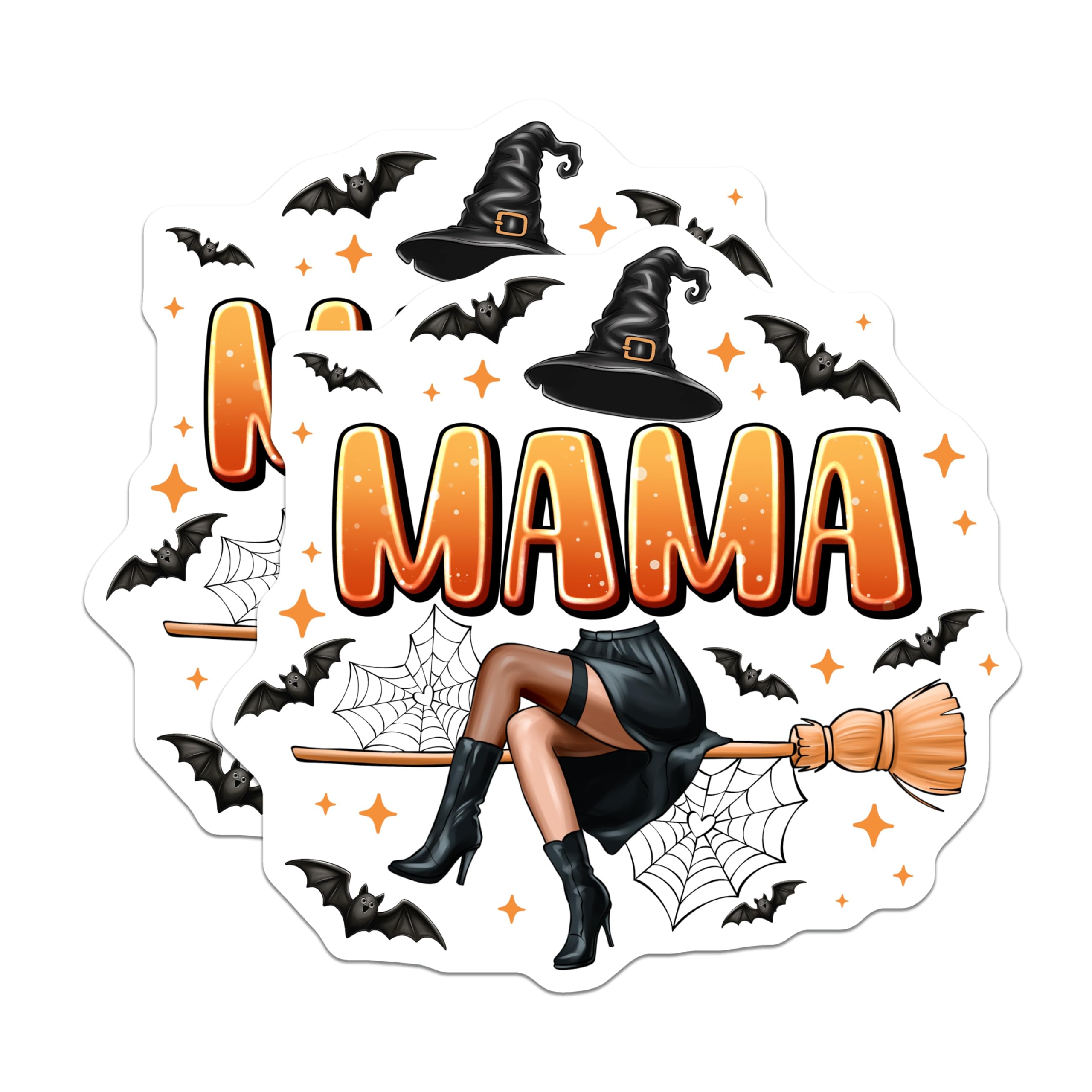 (2 Pack) Witch Mama Magnets - Halloween Refrigerator Decor - Sassy Spooky Mom Kitchen Accessories - 5 Inches On Longest Side - Thick Durable Magnet - Made in USA - MAG29927