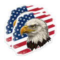 (2 Pack) American Eagle Stickers - Patriotic USA Flag - Bald Eagle Decal for Laptops Water Bottles - 5" On Longest Side - Sticks to Smooth Flat Surfaces - Made in USA - BMCS9953