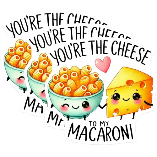 (3 Pack) Youre The Cheese Decals - Macaroni Pun Sticker - Cute Food Love Stickers - 3 Inches On Longest Side - Easy Peel & Apply - Made in USA - 3MCS2171