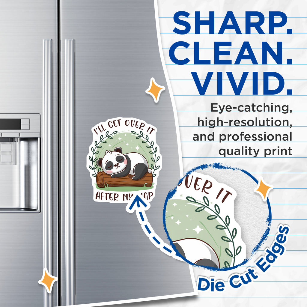 (2 Pack) Sleeping Panda Magnets - Funny Nap Quote Decor - Cute Animal Lover Refrigerator Art - 5 Inches On Longest Side - Thick Durable Magnet - Made in USA - MAG36324