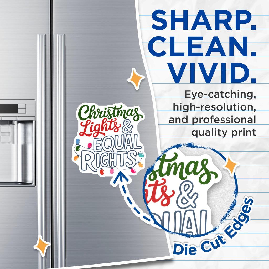 (2 Pack) Christmas Rights Magnets - Equal Rights Decor - Holiday Lights Magnets - 5" On Longest Side - Premium Magnet - for Cars, Refrigerators, Toolboxes, Lockers - Made in USA - MAG14742