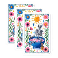 (3 Pack) Skeleton Bath Decals - Floral Skull Stickers - Laptop Decals - 3 Inches On Longest Side - Easy Peel & Apply - Made in USA - 3MCS8184