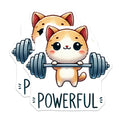 (2 Pack) Powerful Cat Magnets - Weightlifting Kitty - Strong Animal Cartoon - 5" On Longest Side - Premium Magnet - for Cars, Refrigerators, Toolboxes, Lockers - Made in USA - MAG15430