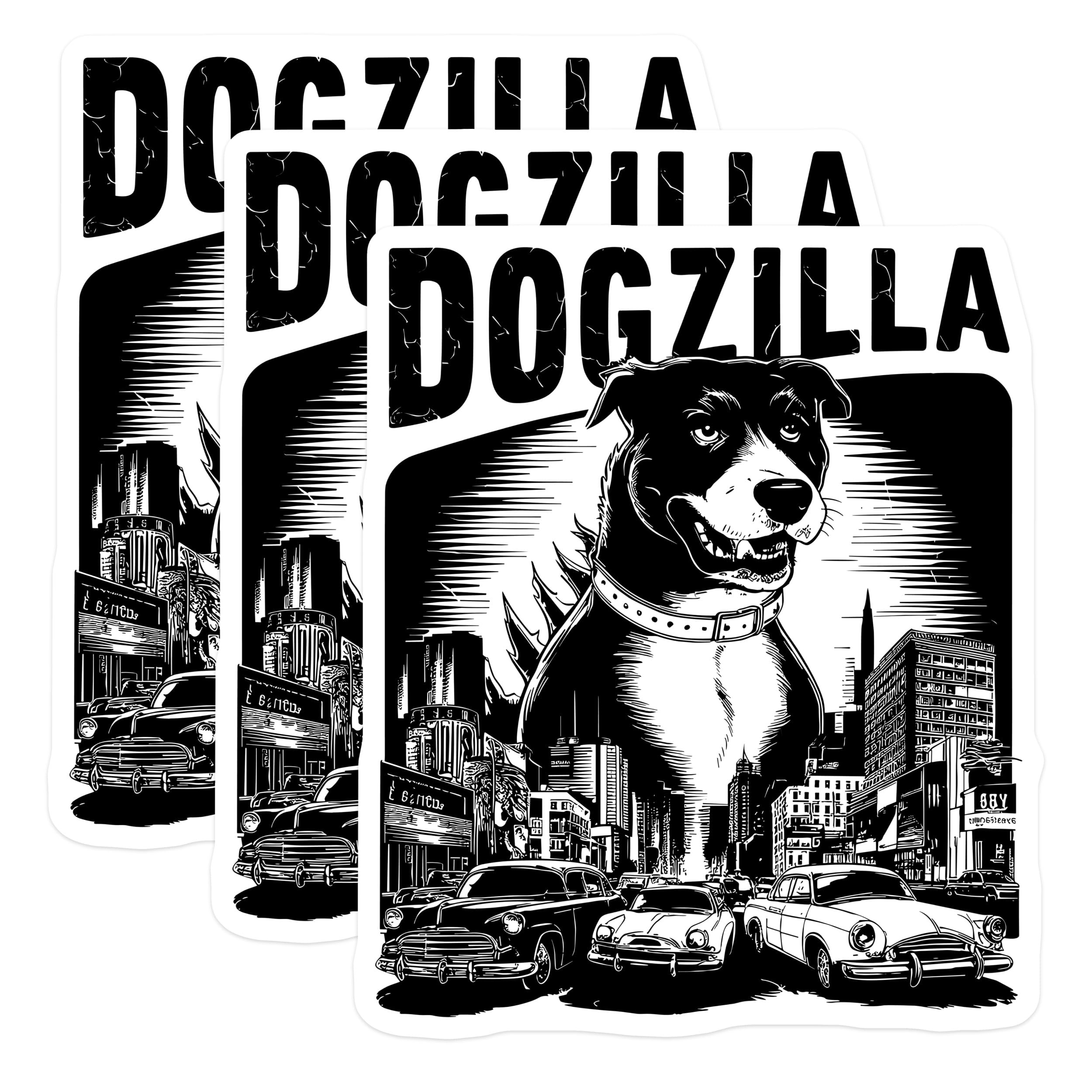 (3 Pack) Dogzilla Decals - Monster Dog Stickers - Laptop Decal Art - 3 Inches On Longest Side - Easy Peel & Apply - Made in USA - 3MCS4658
