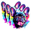 (3 Pack) French Bulldog Decals - Colorful Dog Stickers - Laptop Decals - 3 Inches On Longest Side - Easy Peel & Apply - Made in USA - 3MCS0732