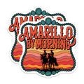 (2 Pack) Amarillo By Morning Magnets - George Strait Cowboys - Retro Western Art - Texas Rodeo Sunset - Country Music - 5 Inches On Longest Side - Thick Durable Magnet - Made in USA - MAG21331