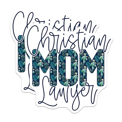(2 Pack) Christian Mom Lawyer Stickers - Faith Stickers - Inspirational Stickers - 5" On Longest Side - Sticks to Smooth Flat Surfaces - Made in USA - BMCS9340