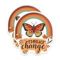 (2 Pack) Embrace Change Stickers - Inspirational Rainbow Butterfly - Motivational Quote - 5" On Longest Side - Sticks to Smooth Flat Surfaces - Made in USA - BMCS4333