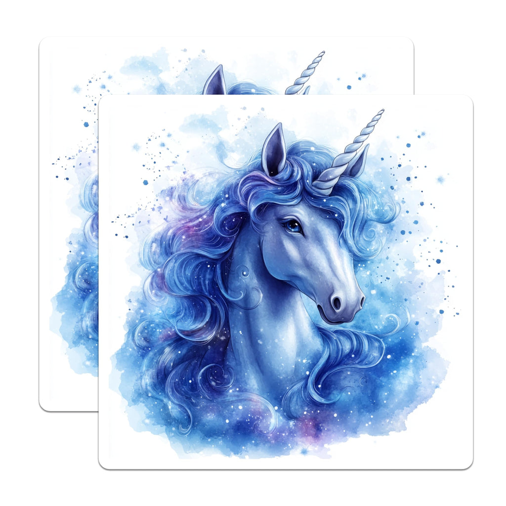 (2 Pack) Blue Unicorn Magnets - Magical Creature Decor - Girls Room Decoration - 5 Inches On Longest Side - Thick Durable Magnet - Made in USA - MAG29619