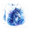 (2 Pack) Blue Unicorn Magnets - Magical Creature Decor - Girls Room Decoration - 5 Inches On Longest Side - Thick Durable Magnet - Made in USA - MAG29619