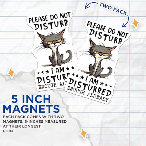 (2 Pack) Please Do Not Disturb Magnets - 5" On Longest Side - for Cars, Fridges, Toolboxes - Made in USA - MAG7730