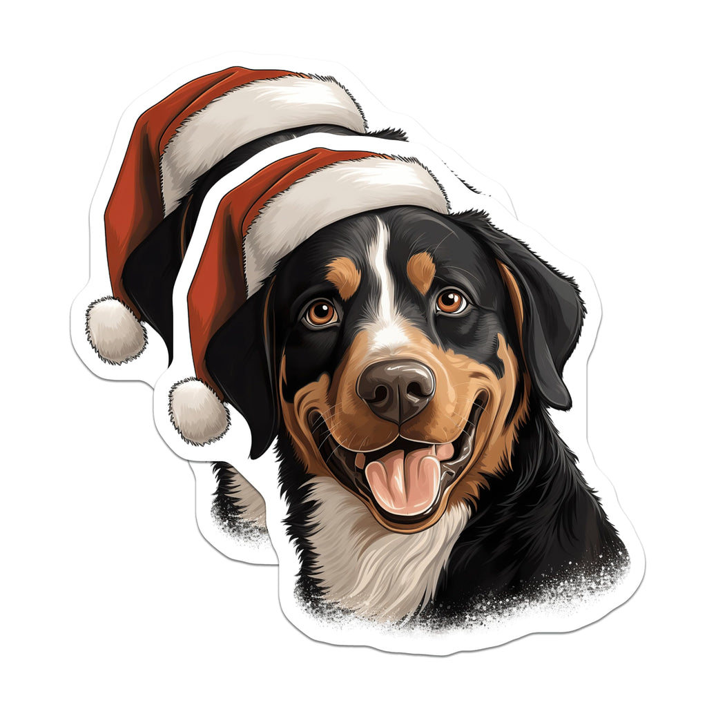 (2 Pack) Bernese Mountain Dog Magnets - Christmas Dog Decor - Santa Hat Pet Art - Holiday Animal Fridge Magnets - 5 Inches On Longest Side - Thick Durable Magnet - Made in USA - MAG25583
