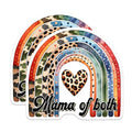 (2 Pack) Mama of Both Magnets - Rainbow Heart Design - Animal Patterns - 5" On Longest Side - for Cars, Fridges, Toolboxes - Made in USA - MAG8190