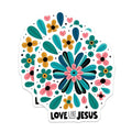 (2 Pack) Love Like Jesus Stickers - Flower Art Stickers - Inspirational Stickers - 5" On Longest Side - Sticks to Any Smooth Flat Surface - Made in USA - BMCS3115