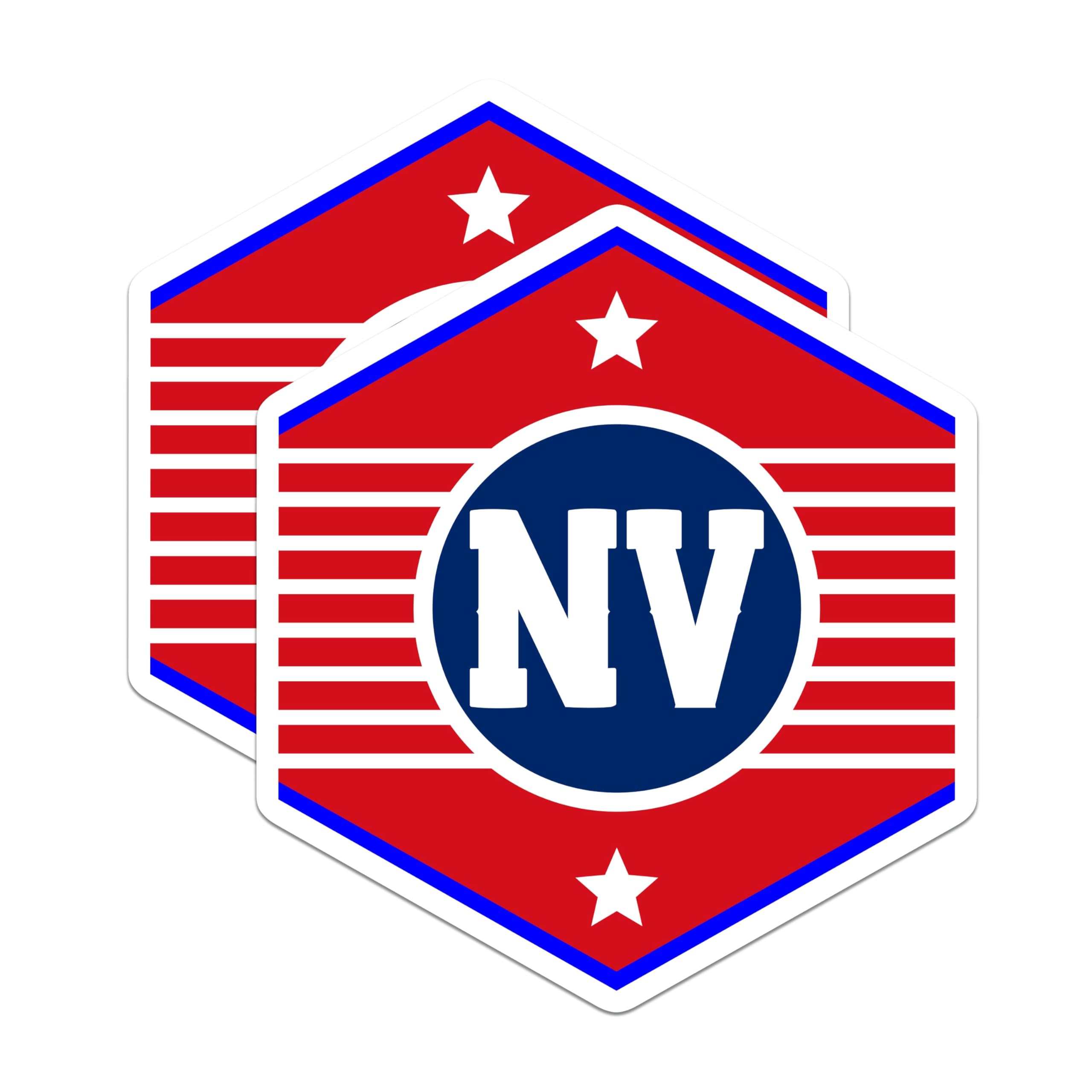 (2 Pack) Nevada State Magnets - Patriotic NV Emblem - American Flag Style Star Refrigerator Decoration - Proud USA Display - 5 Inches On Longest Side - Thick Durable Magnet - Made in USA - MAG19479