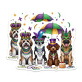 (2 Pack) Mardi Gras Dogs Magnets - Carnival Pets - Party Decor Magnets - 5" On Longest Side - Premium Magnet - for Cars, Refrigerators, Toolboxes, Lockers - Made in USA - MAG14359