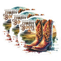 (3 Pack) Cowboy Boots Decals - Country Western - Rustic Farmhouse Decal- 3 Inches On Longest Side - Easy Peel & Apply - Made in USA - 3MCS5588