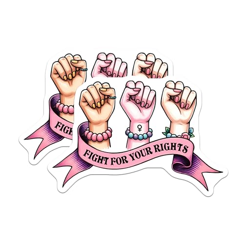 (2 Pack) Fight for Your Rights Magnets Magnets - Empowerment - Feminist Sticker - 5" On Longest Side - Made in USA - Sticks to Refrigerators & Metal Surfaces - MAG8348