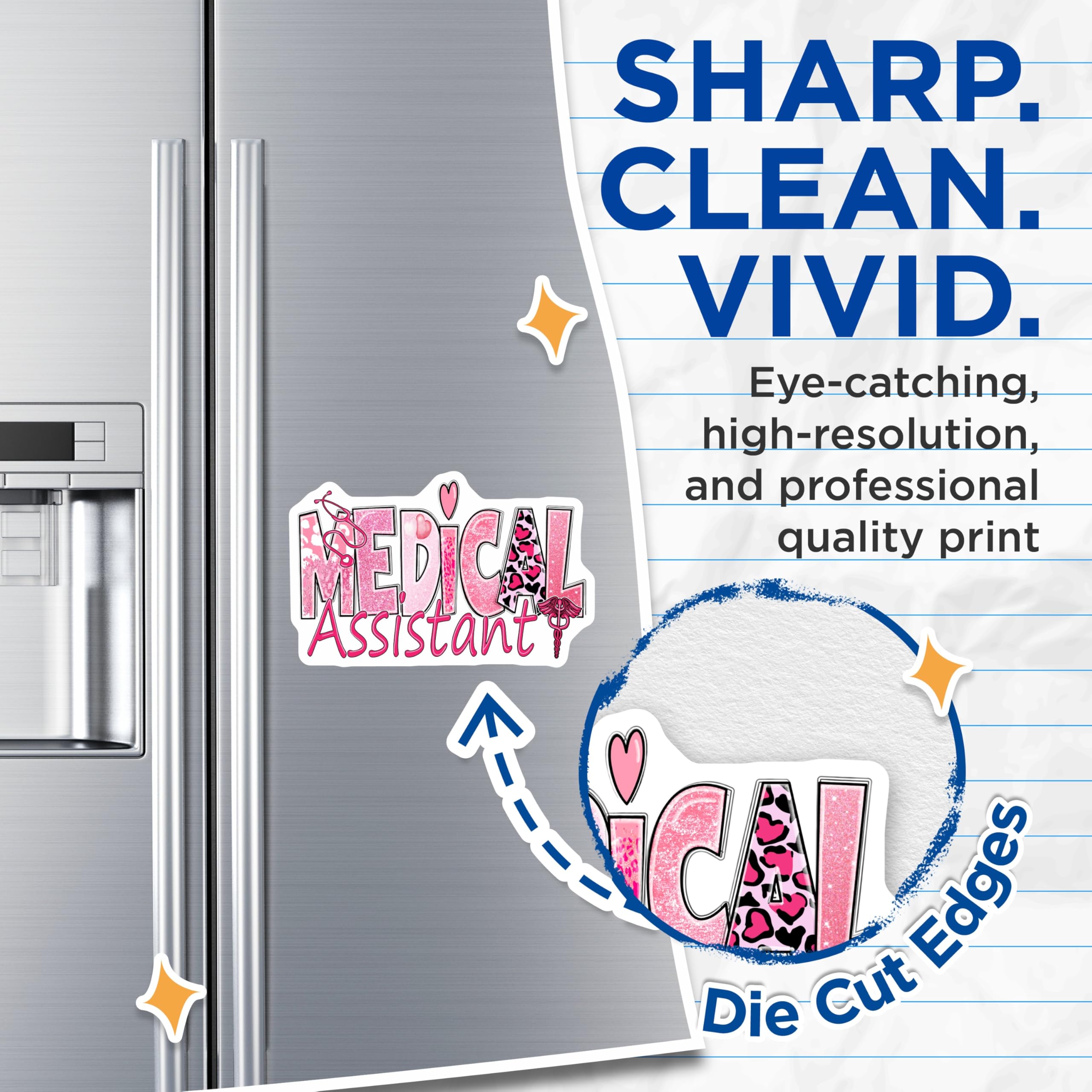 (2 Pack) Medical Assistant Magnets - MA Appreciation - Nurse Squad Gifts - 5" On Longest Side - Premium Magnet - for Cars, Refrigerators, Toolboxes, Lockers - Made in USA - MAG18245