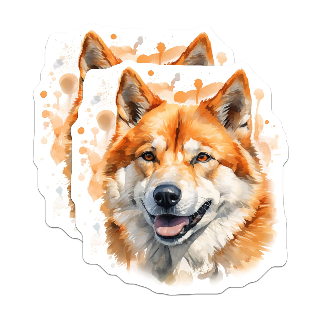 (2 Pack) Shiba Inu Magnets - Watercolor Dog Art - Dog Lover Home Decor - 5 Inches On Longest Side - Thick Durable Magnet - Made in USA - MAG28066