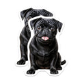 (2 Pack) Black Pug Magnets - Cute Dog Lover Art - Pet Parent Kitchen Fridge Decor - Animal Illustration Collectible - 5 Inches On Longest Side - Thick Durable Magnet - Made in USA - MAG26808
