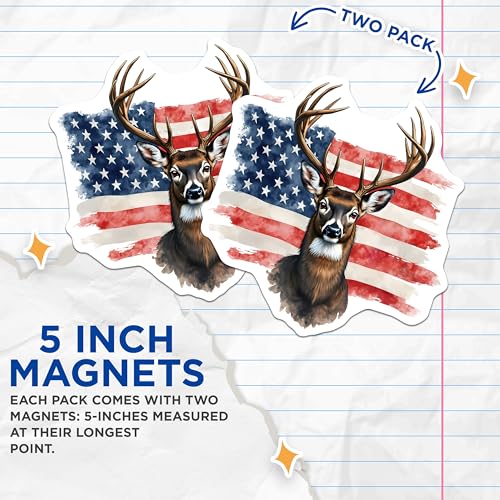 (2 Pack) Wildlife USA Magnet - 5" On Longest Side - Sticks to Smooth Flat Surfaces - Made in USA - MAG9829