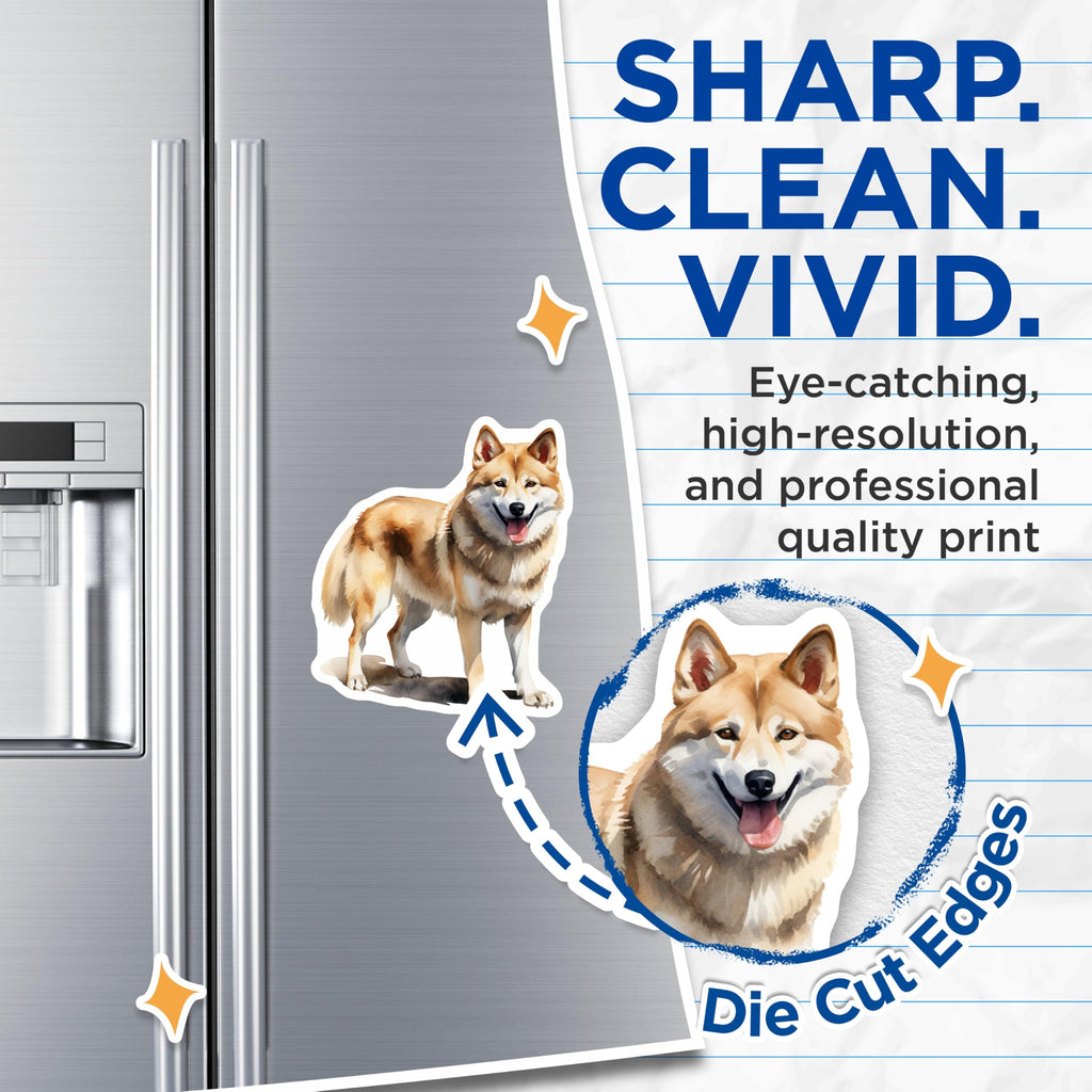 (2 Pack) Shiba Inu Dog Magnets - Watercolor Pet Lover Display - Happy Dog Art Fridge Accessory for Dog Mom - 5 Inches On Longest Side - Thick Durable Magnet - Made in USA - MAG27811