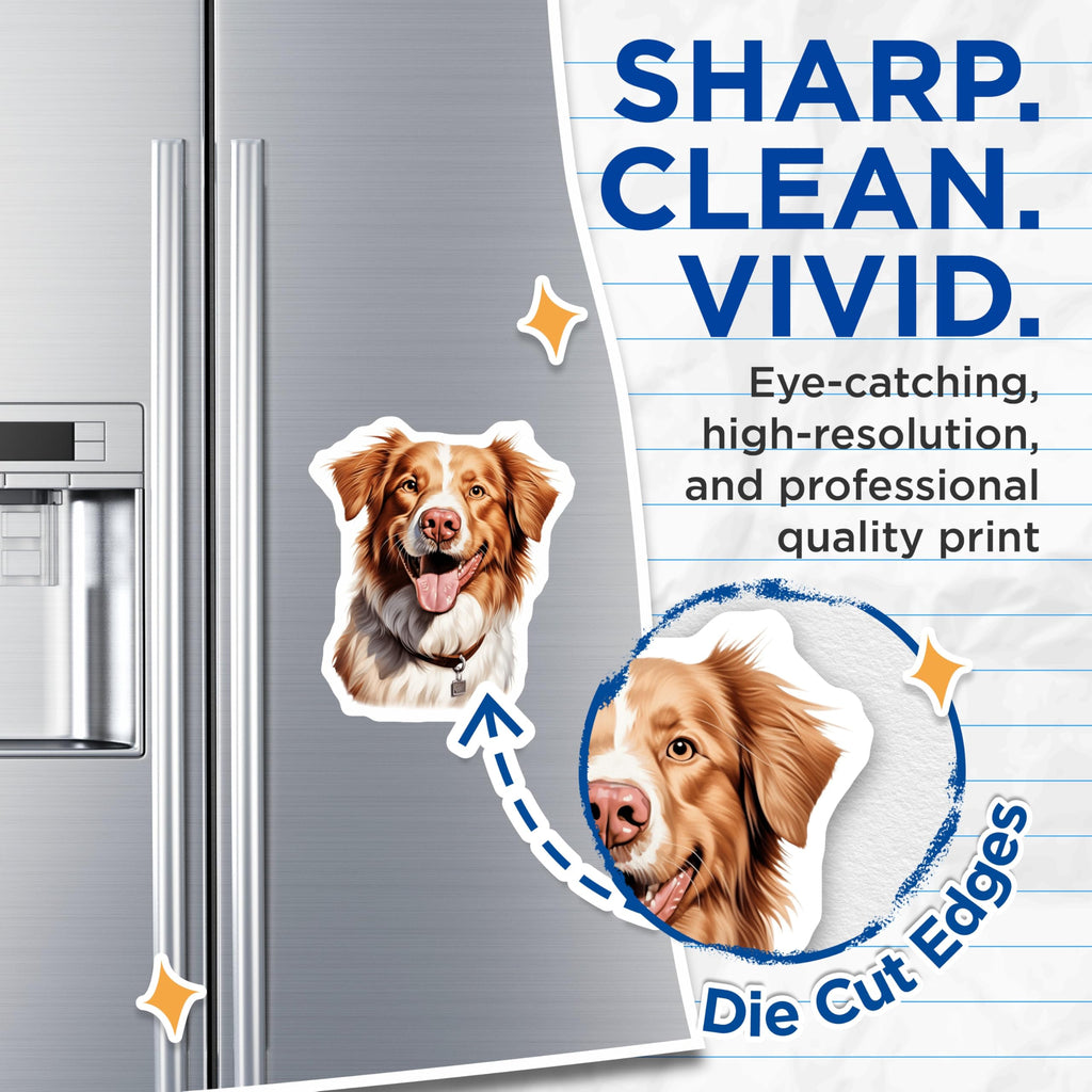 (2 Pack) Australian Shepherd Magnets - Happy Aussie Dog Lover Decor - Pet Parent Refrigerator Art - 5 Inches On Longest Side - Thick Durable Magnet - Made in USA - MAG30123