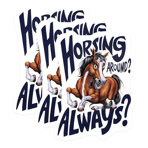 (3 Pack) Funny Horse Decals - Horsey Humor - Laptop Decal - 3 Inches On Longest Side - Easy Peel & Apply - Made in USA - 3MCS2740