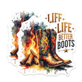 (2 Pack) Life is Better Boots Magnets - Western Cowboy Decor - Rustic Country Home Decor - 5" On Longest Side - for Cars, Fridges, Toolboxes - Made in USA - MAG6944