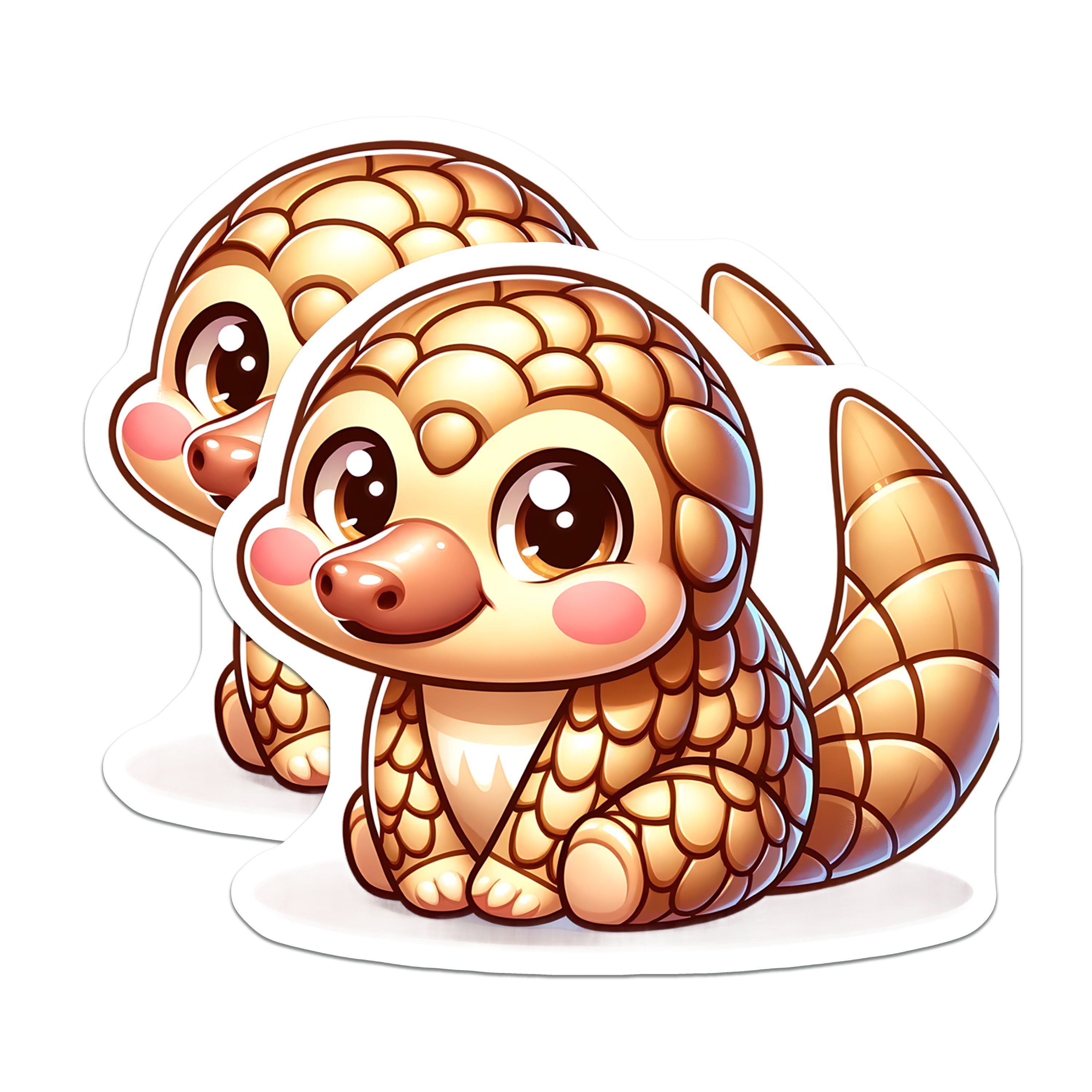 (2 Pack) Cute Pangolin Magnets - Adorable Kawaii Animal Art - Wildlife Conservation Fridge Locker Decor - 5 Inches On Longest Side - Thick Durable Magnet - Made in USA - MAG37900