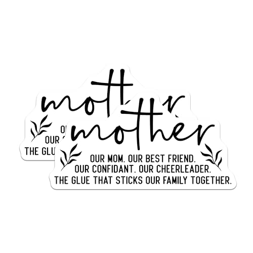 (2 Pack) Mother Stickers - Family Quote Decal - Home Decor Decal - 5" On Longest Side - Sticks to Smooth Flat Surfaces - Made in USA - BMCS6679