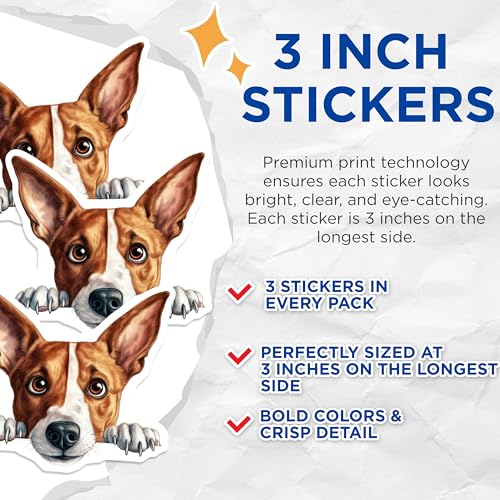 (3 Pack) Dog Decals - Cute Puppy Stickers - Laptop Decal - Animal Lover Gift - 3 Inches On Longest Side - Easy Peel & Apply - Made in USA - 3MCS8615