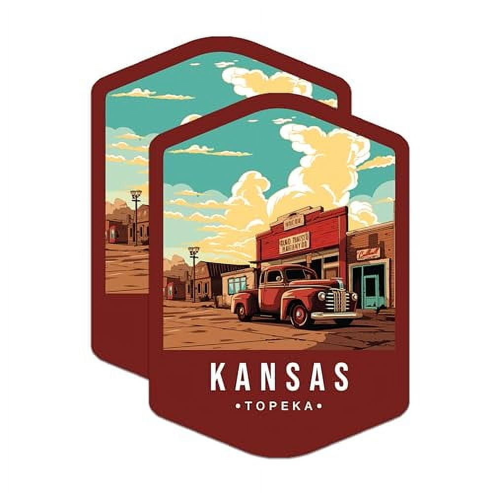 (2 Pack) Kansas State and Capitol Magnets - KS State Magnet - Choose from 50 States - 5" On Longest Side - Premium Magnet - for Cars, Refrigerators, Toolboxes, Lockers - Made in USA - MAG1472