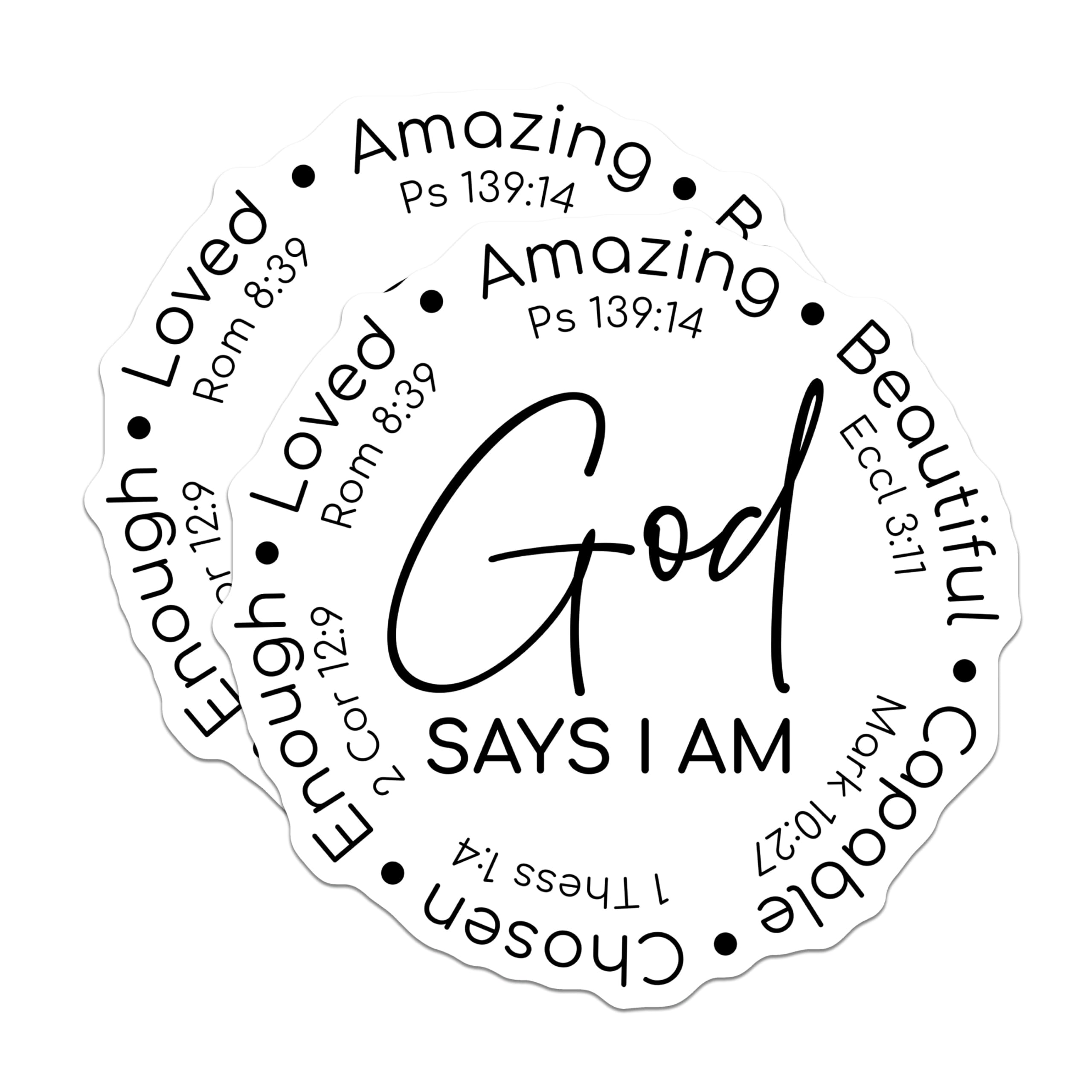 (2 Pack) God Says I Am Magnets - Christian Scripture Affirmation Decor - Faith Based Refrigerator Accessory - 5 Inches On Longest Side - Thick Durable Magnet - Made in USA - MAG26896