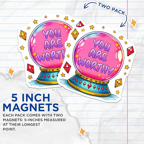(2 Pack) You are Worthy Magnets - 5" On Longest Side - for Cars, Fridges, Toolboxes - Made in USA - MAG7504