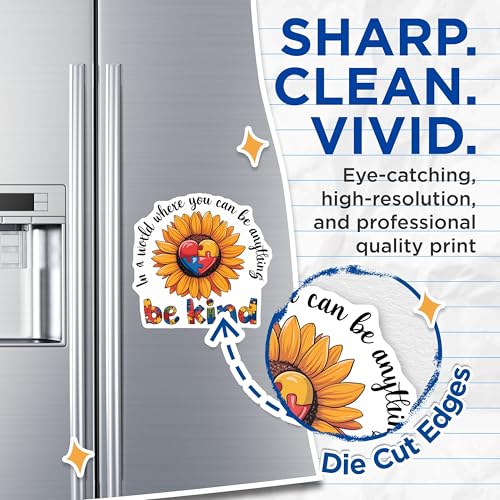 (2 Pack) Sunflower Puzzle Magnet - Autism Awareness Decor - 5" On Longest Side - Sticks to Smooth Flat Surfaces - Made in USA - MAG9847