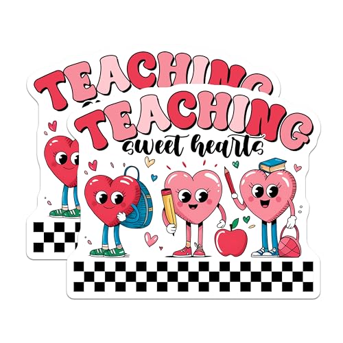 (2 Pack) Teaching Sweet Hearts Magnets - Cute Classroom Decor - Teacher Appreciation - 5" On Longest Side - for Cars, Fridges, Toolboxes - Made in USA - MAG7653