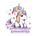 (2 Pack) Unicorn Emotionally Exhausted Magnets - 5" On Longest Side - for Cars, Fridges, Toolboxes - Made in USA - MAG7804