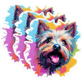 (3 Pack) Yorkshire Terrier Decals - Colorful Dog Art - Laptop Decal - 3 Inches On Longest Side - Easy Peel & Apply - Made in USA - 3MCS0682